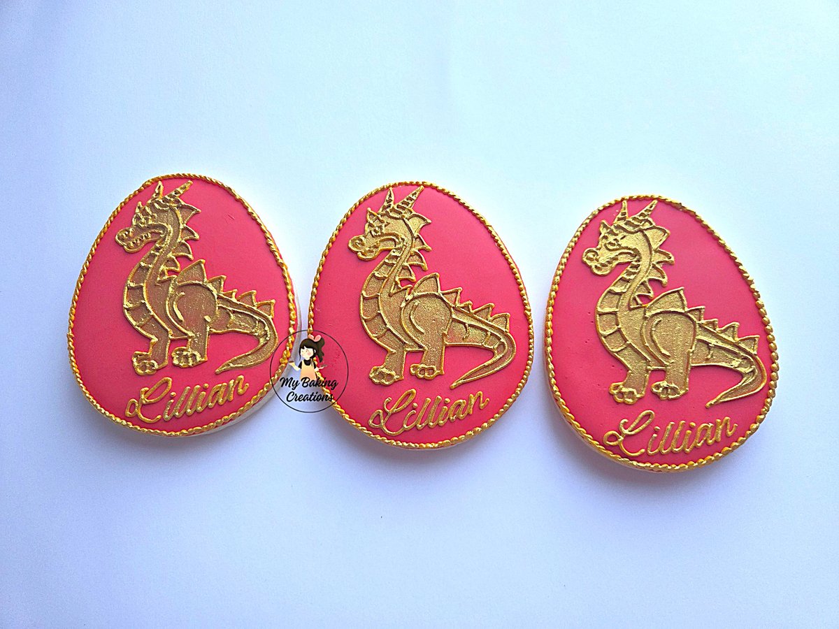 Red egg dragon themed cookies